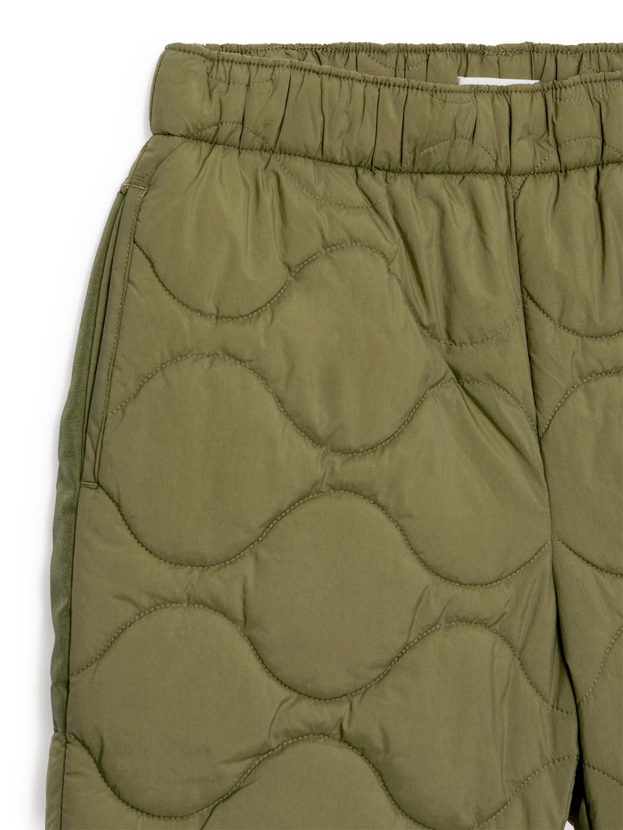 Quilted Outdoor Trousers-#6A6856-12500