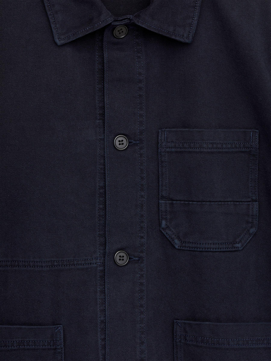 Overdyed Twill Overshirt-#393A45-11355