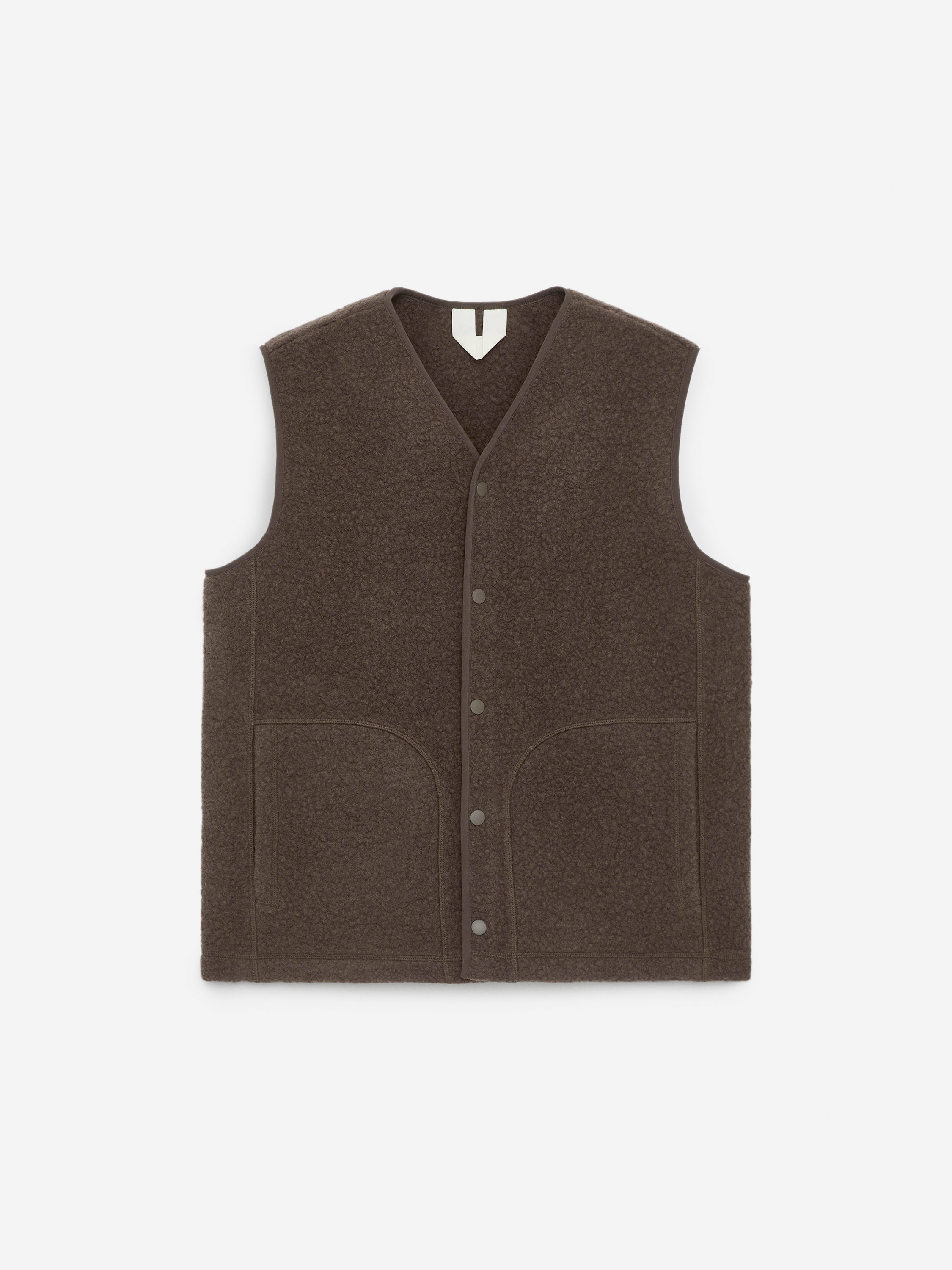 Wool-Blend Fleece Vest – Dark Mole – Men – ARKET NL