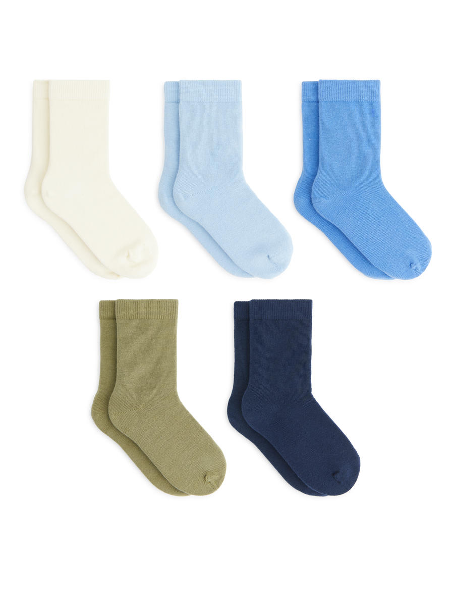 Baumwollsocken, 5er-Pack-#A3BBE0-5814