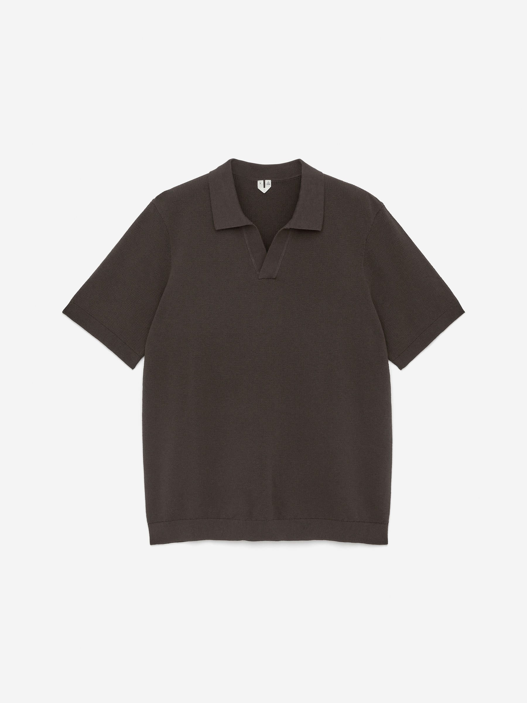 Textured Polo Shirt-Beige-15235