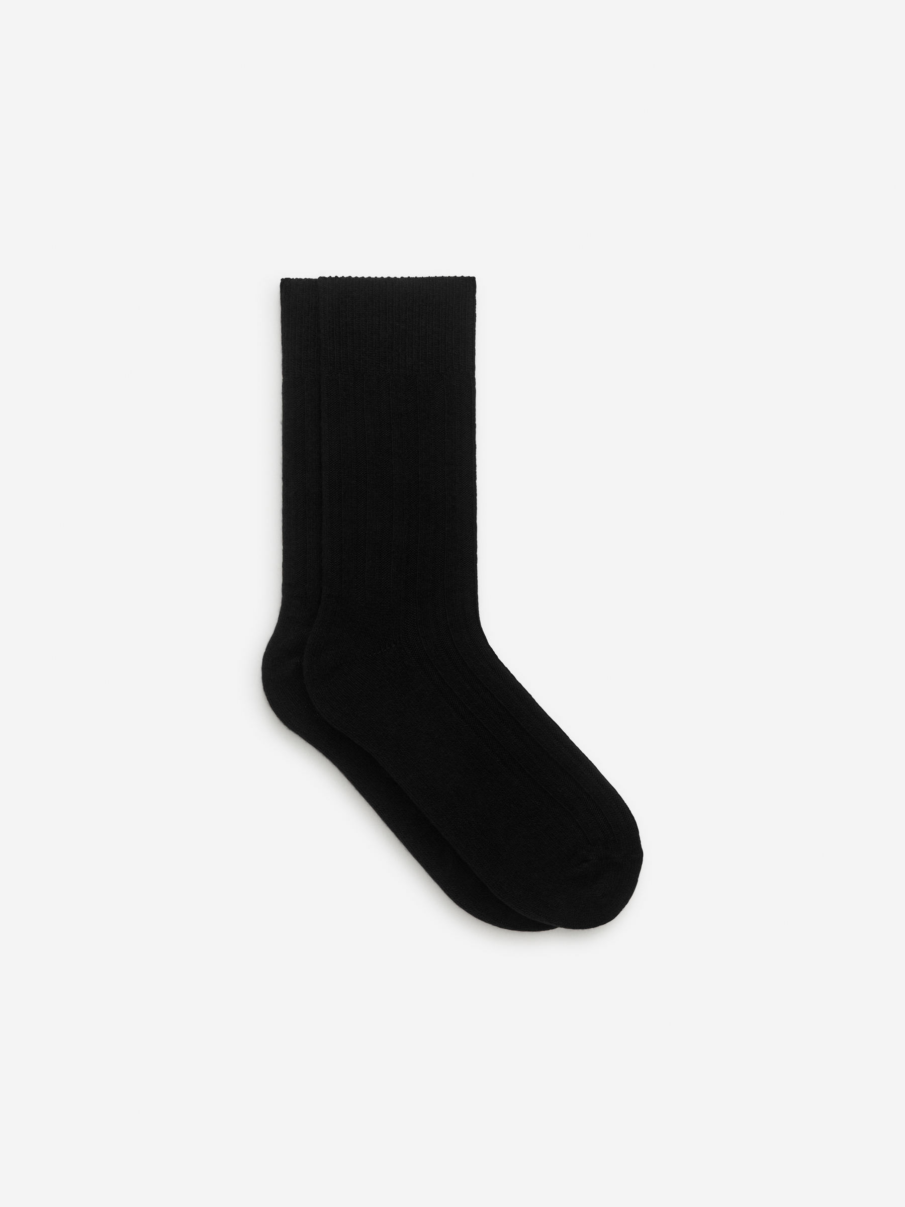 Ribbed Merino-Blend Socks - Black - Men - StillMedia/DescriptiveStillLife - 3
