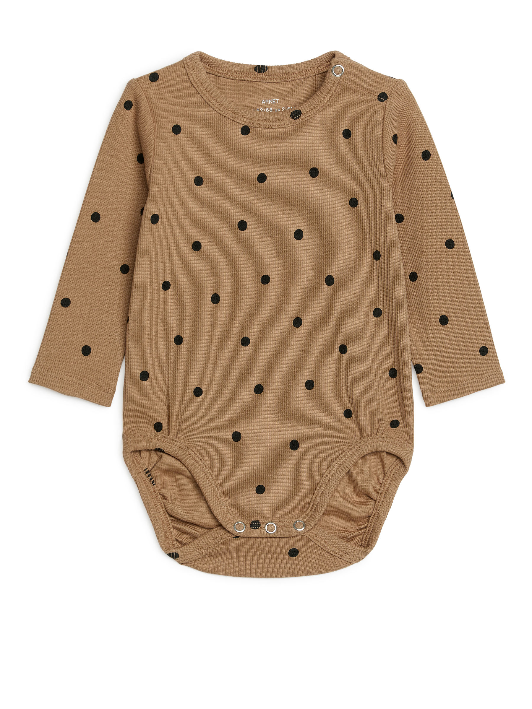 Body de manga larga de canalé - Beige oscuro/negro - Corte ajustado - Children - StillMedia/DescriptiveStillLife - 2