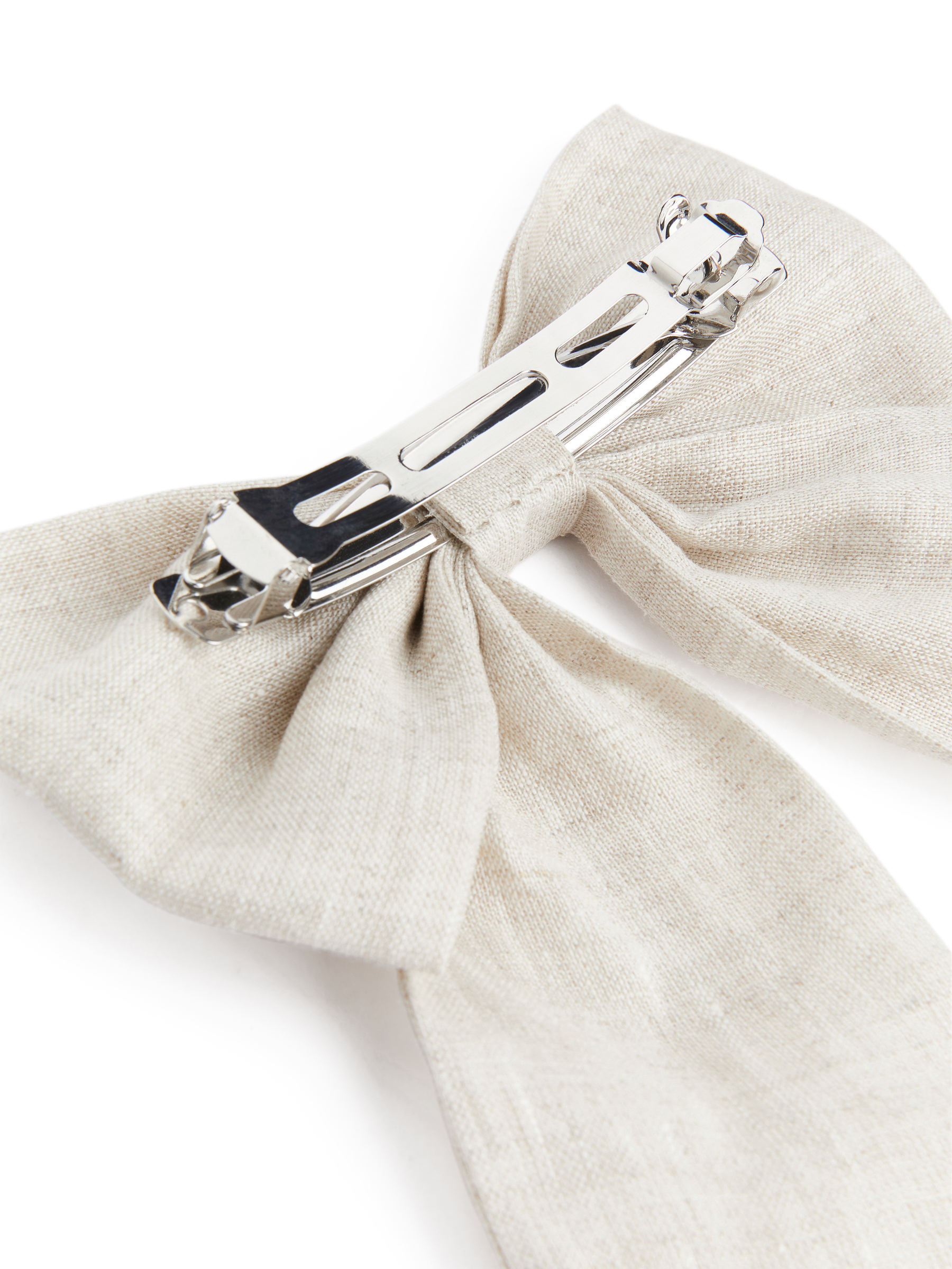 Linen Bow Hair Clip - Light Beige - Women - StillMedia/DescriptiveDetail - 2