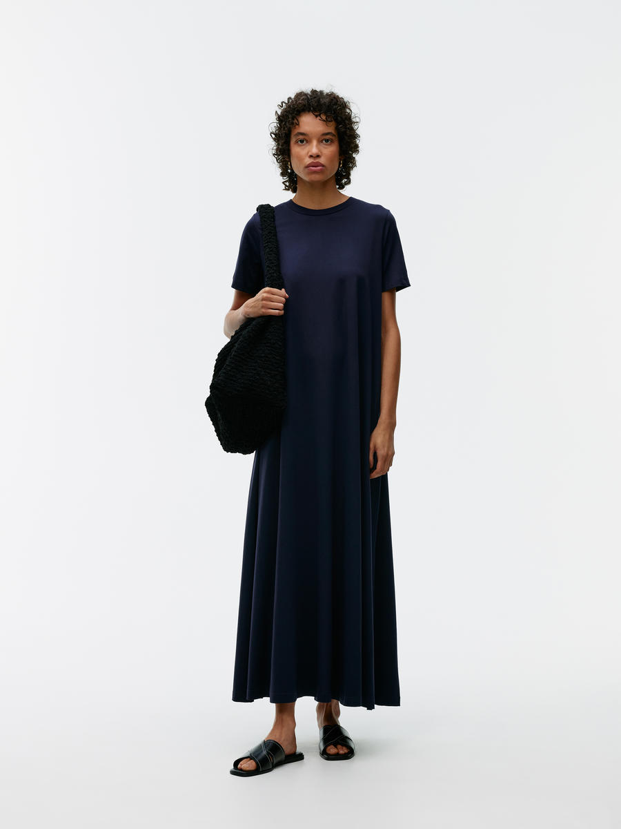 Relaxed T-Shirt Dress - Dark Blue - Oversized - Women - 1242125001