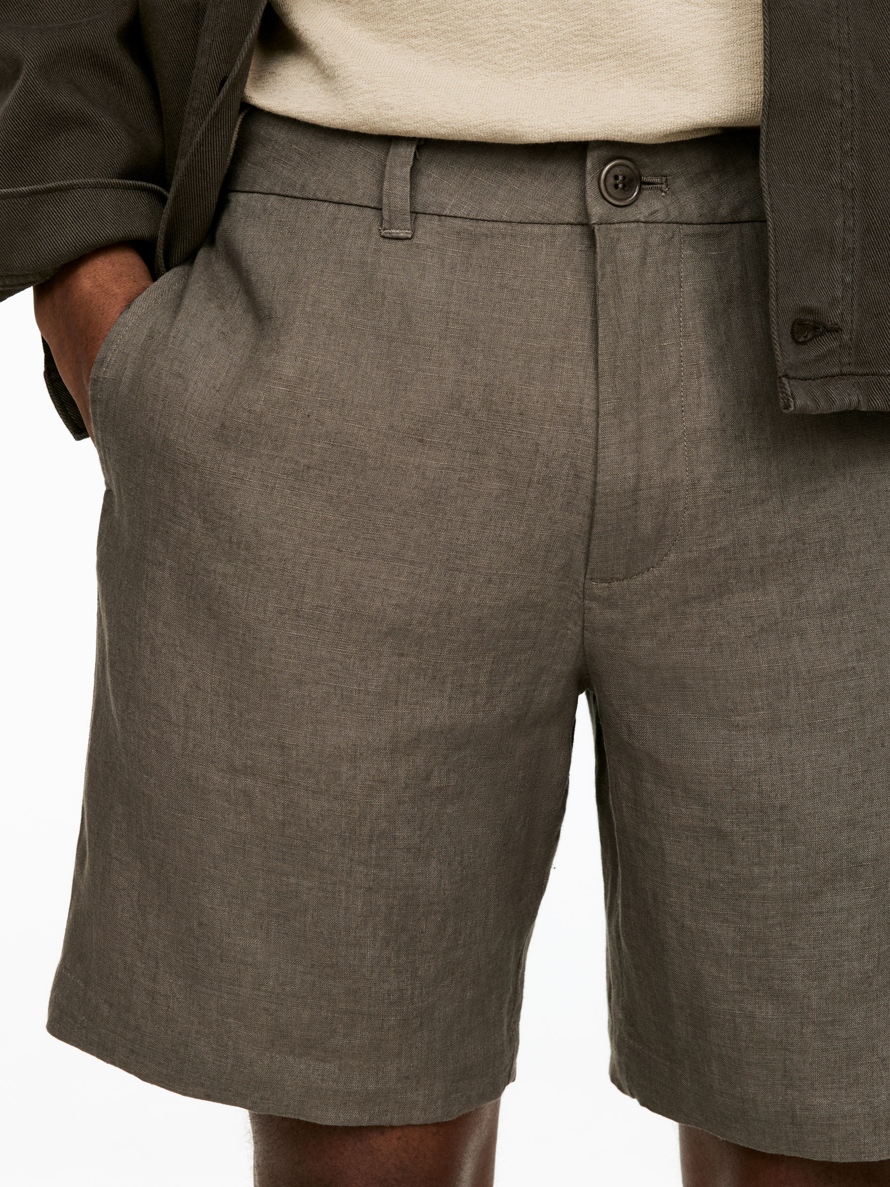 Linen Shorts - Mole - Regular fit - Men - StillMedia/Lookbook - 5
