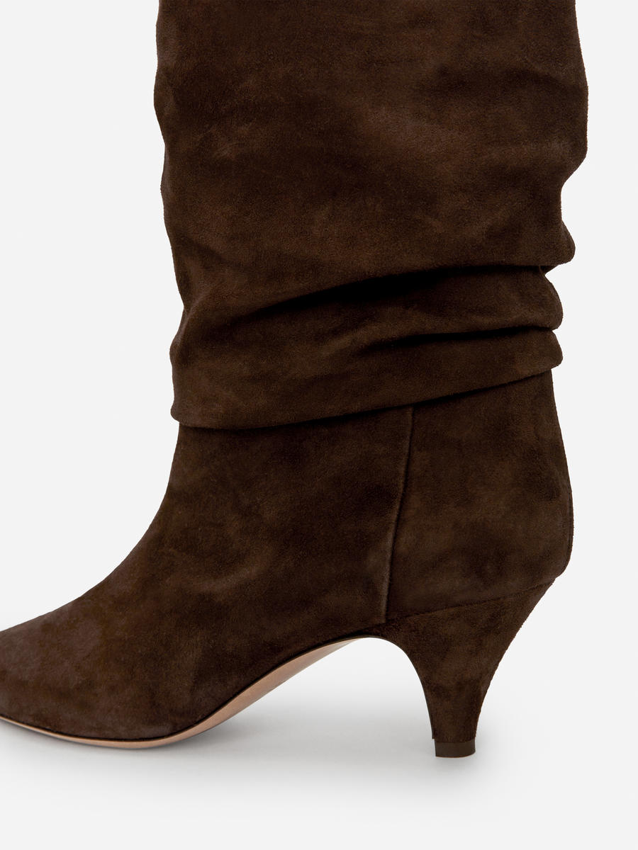 Slouchy Suede Boots-#52453E-12536