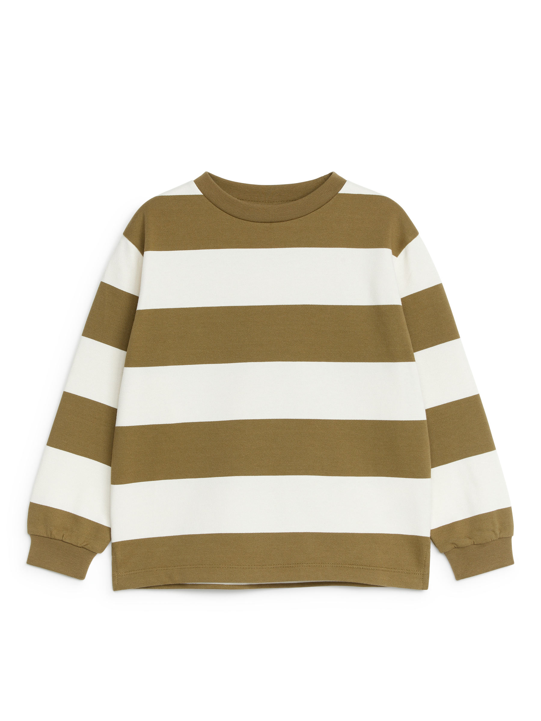 Cotton Sweatshirt - Khaki Green/Off White - Regular fit - Children - StillMedia/DescriptiveStillLife - 1