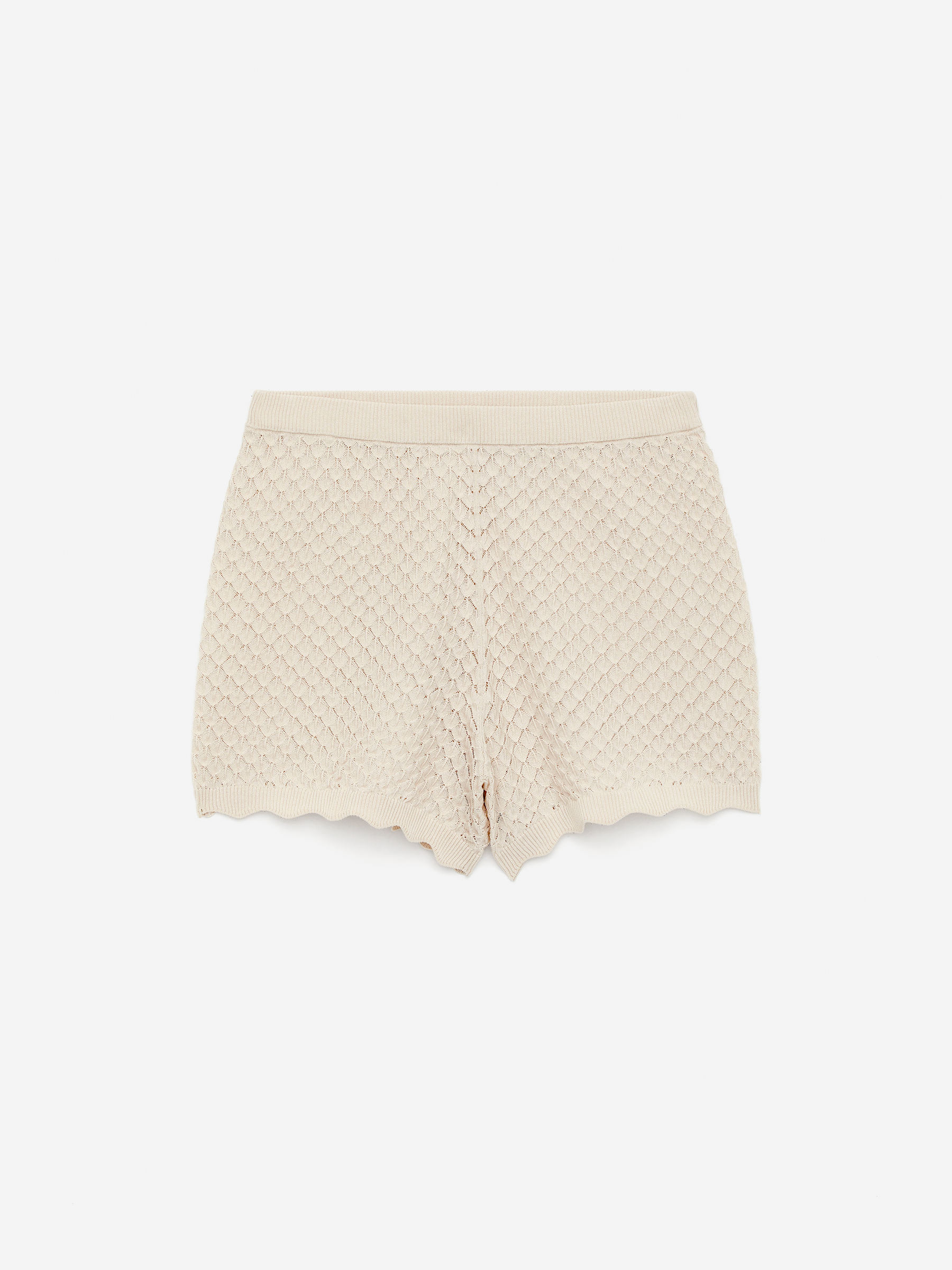 Scallop Edge Shorts-#DCD6C7-15505