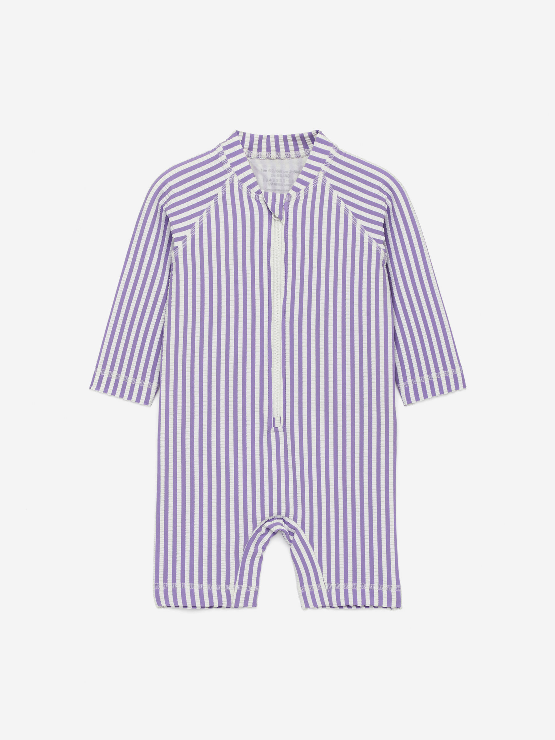Long Seersucker UV Swim Overall - Lilac/White - Regular fit - Children - StillMedia/DescriptiveStillLife - 1