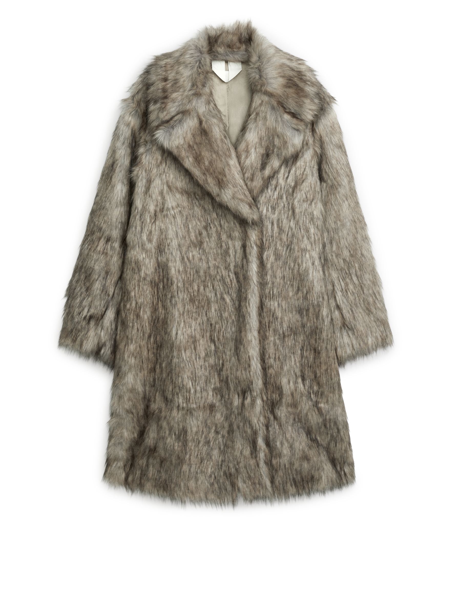 Mantel aus Fellimitat-#816E63-4033