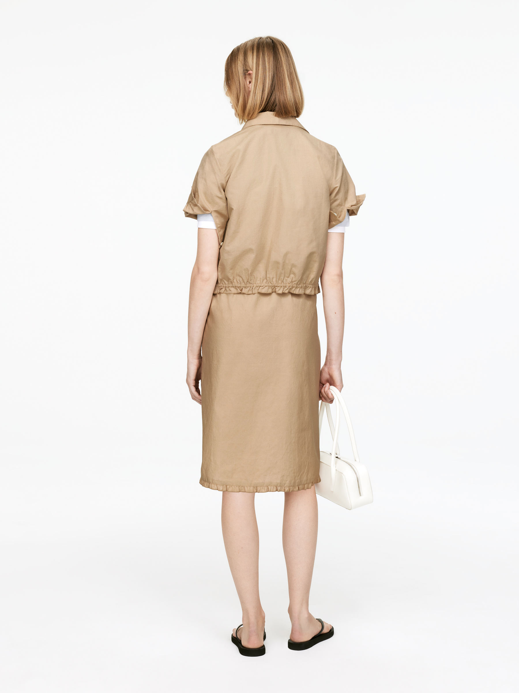 Linen-Cotton Frill Skirt - Beige - Regular fit - Women - StillMedia/Lookbook - 5