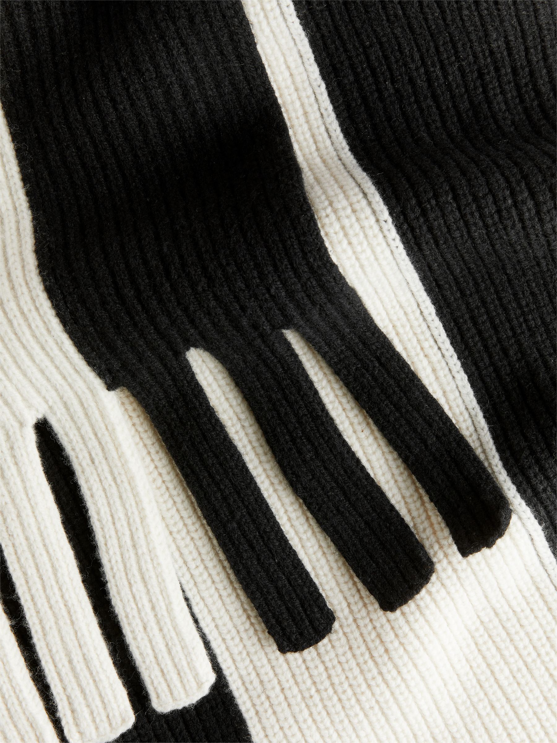 Bufanda de lana merino tejida - Negro/blanco - Women - StillMedia/DescriptiveDetail - 2