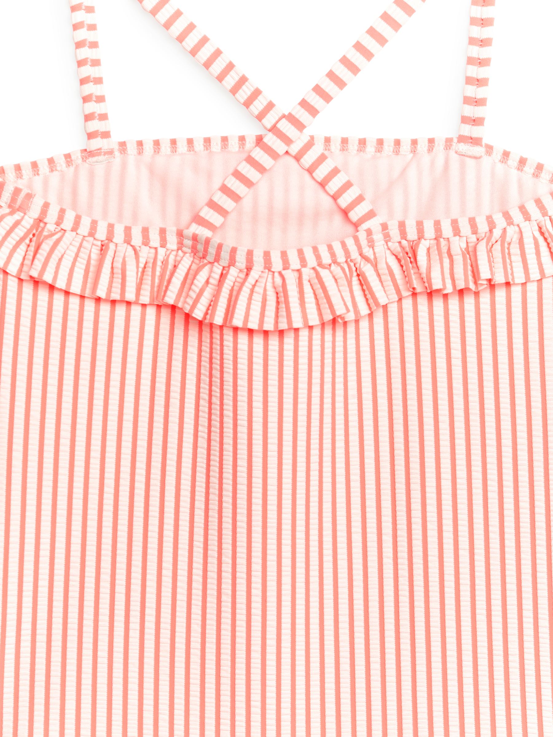 Maillot de bain en seersucker avec volant - Orange/Rayures - Regular fit - Enfant - StillMedia/DescriptiveDetail - 1