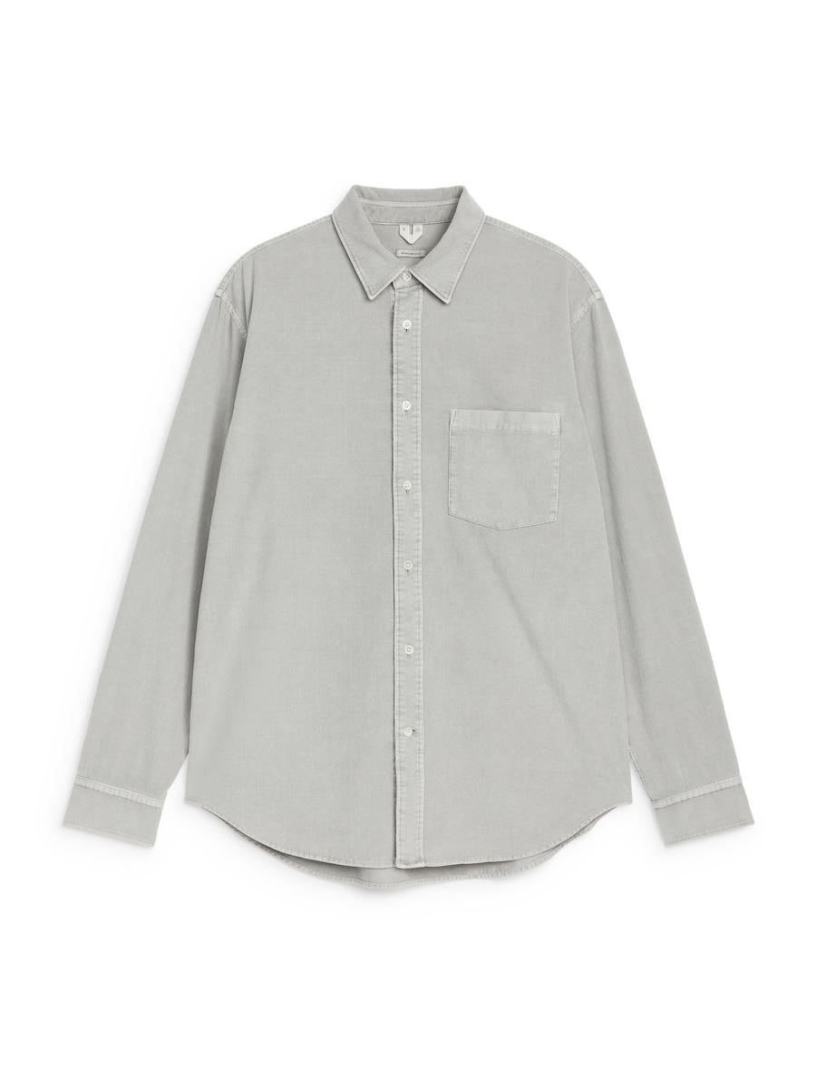 Corduroy Shirt-#A2A3A3-12820