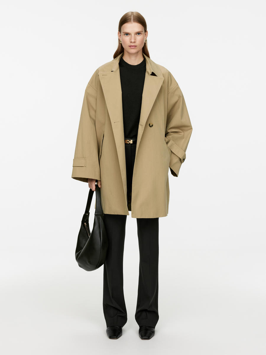 Oversized Cotton Coat - Beige - Oversized - Women - 1221709001