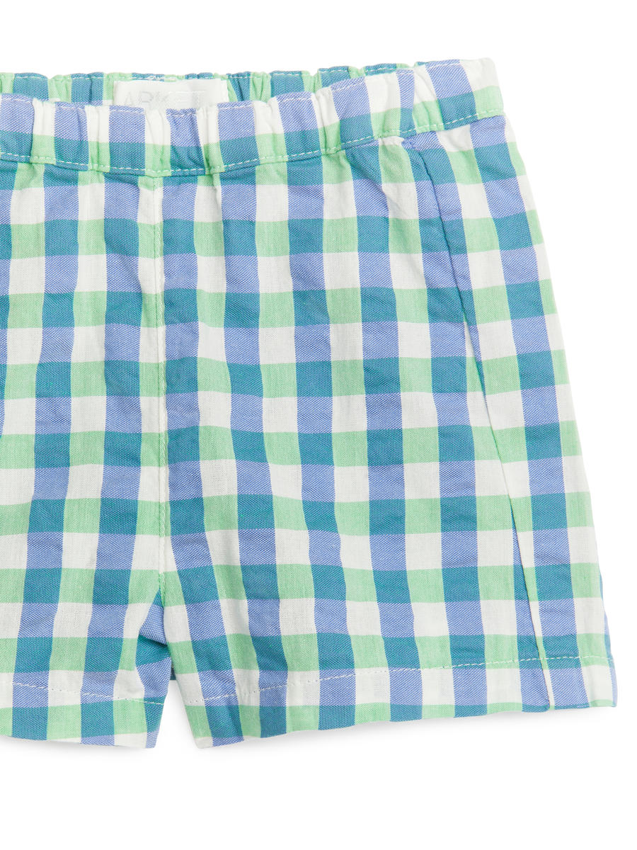 Seersucker Shorts-#657CBE-6670