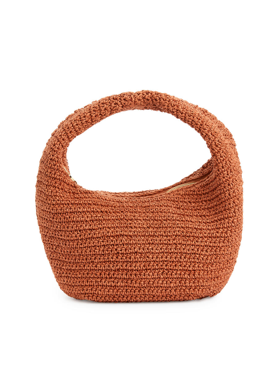 Rounded Straw Bag - Burnt Orange - Women - 1222316001