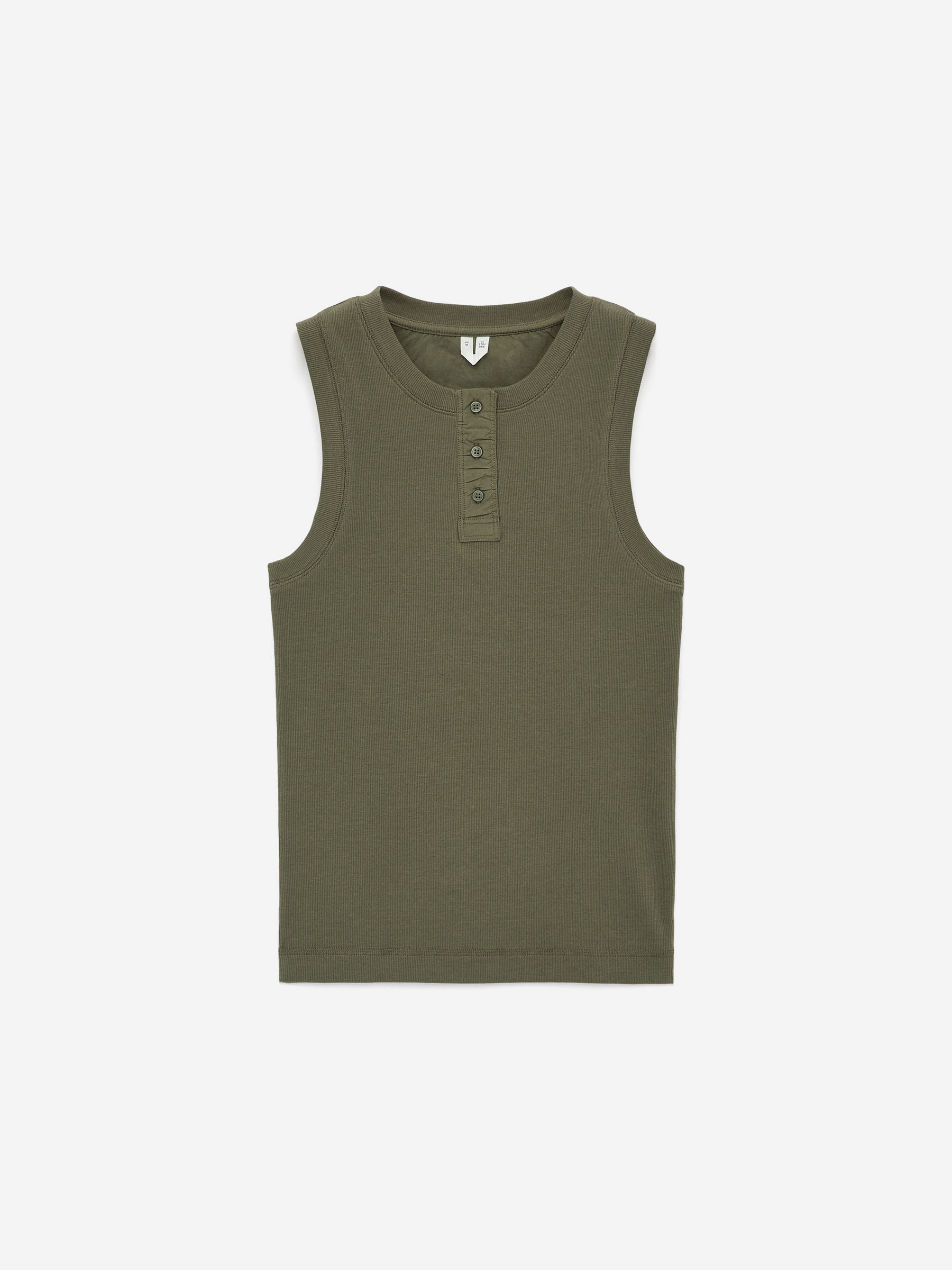 Rib Tank Top - Khaki Green - Slim fit - Women - StillMedia/DescriptiveStillLife - 1