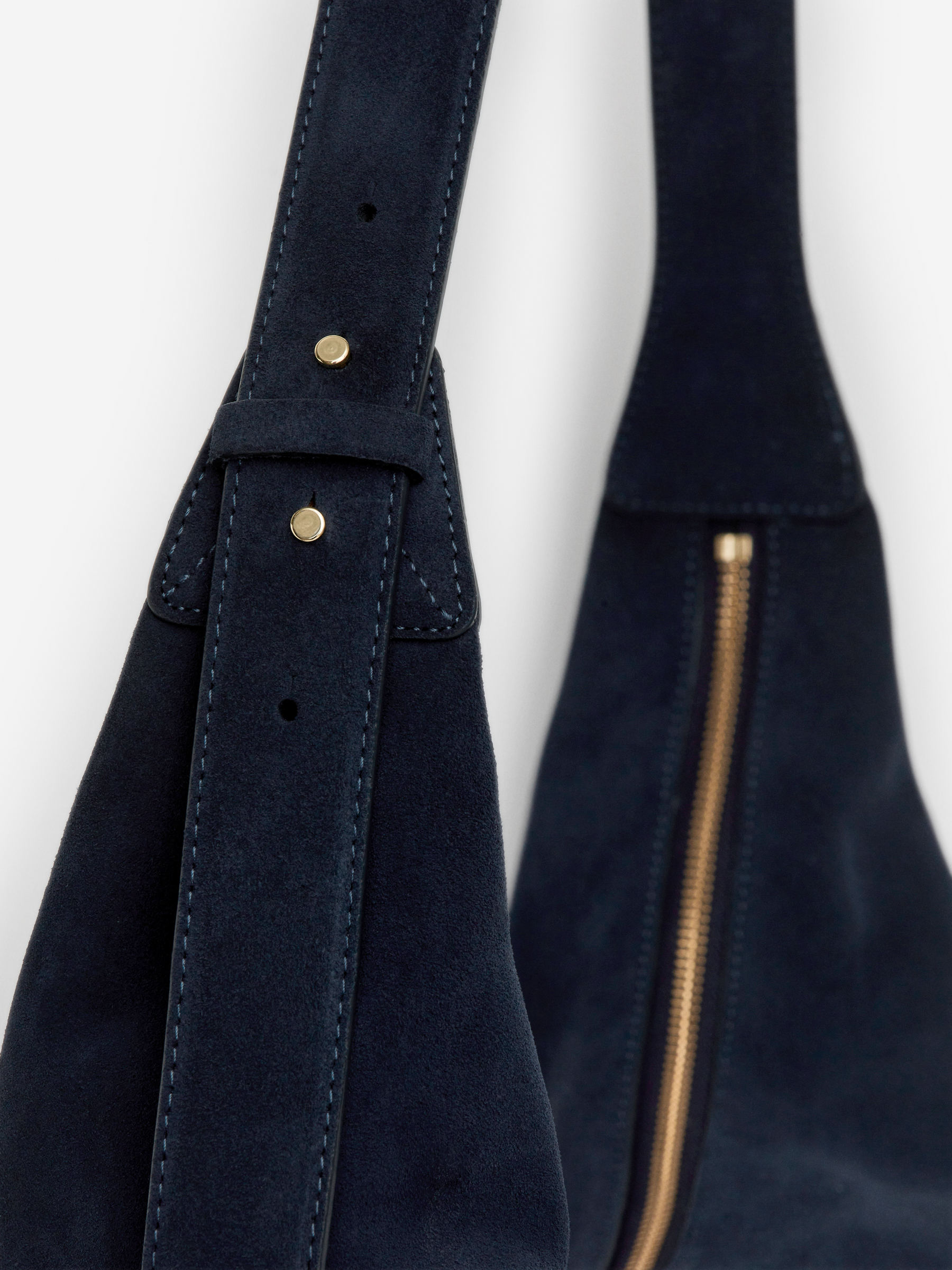 Curved Suede Bag - Dark Blue - Women - StillMedia/DescriptiveDetail - 11