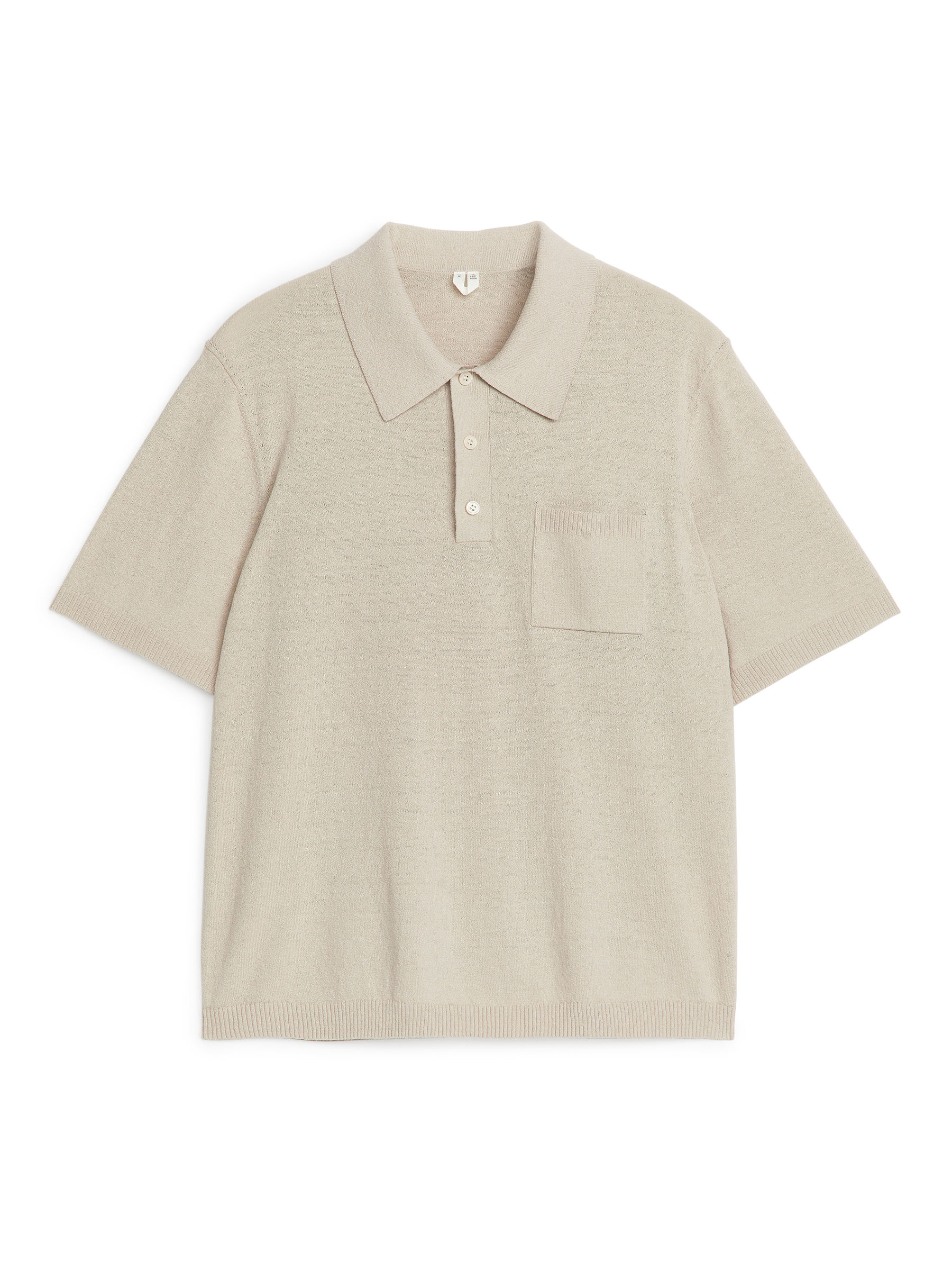 Short-Sleeve Polo Shirt-Beige-5378