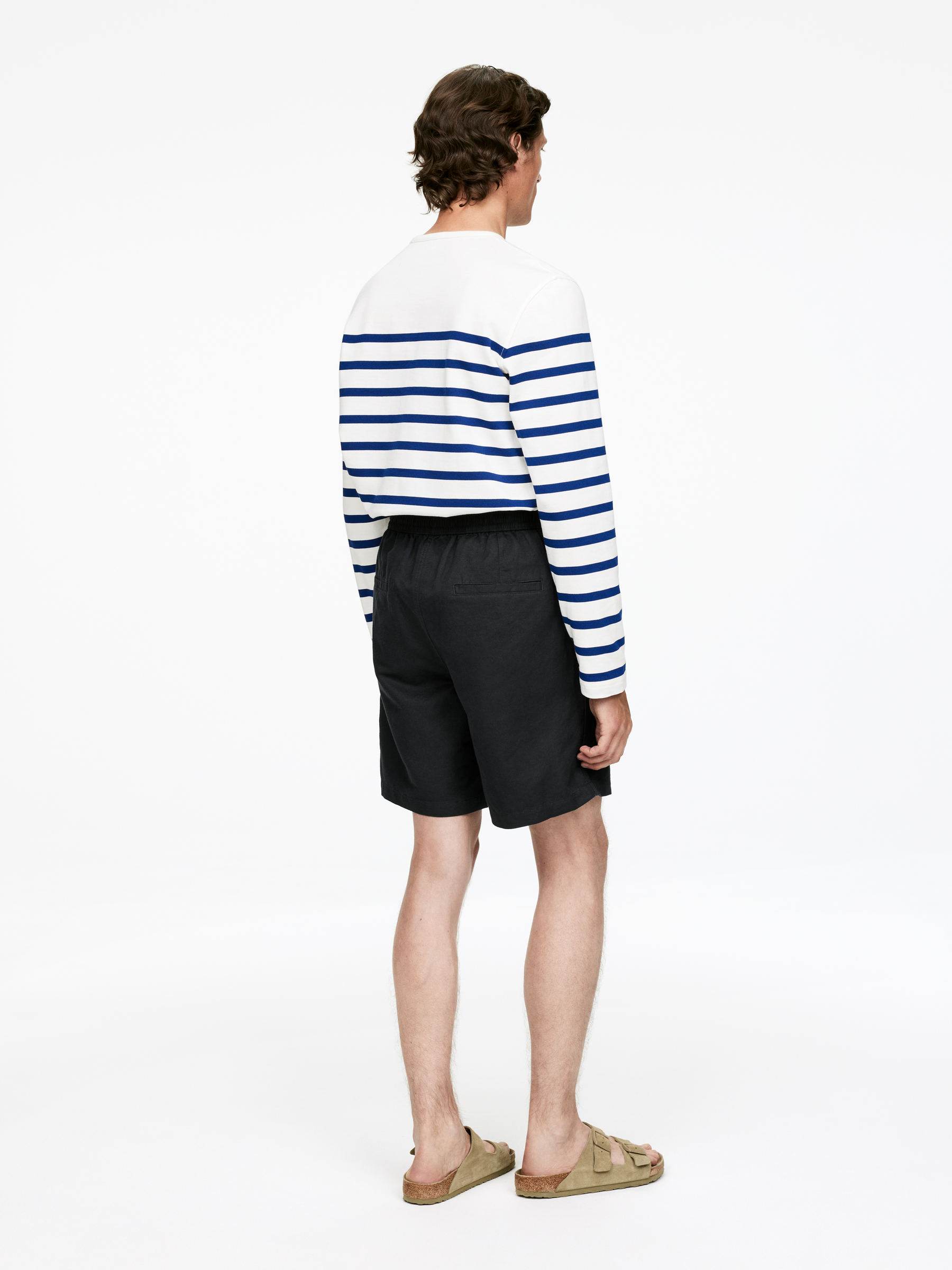 Cotton-Linen Drawstring Shorts - Dark Blue - Loose fit - Men - StillMedia/Lookbook - 9