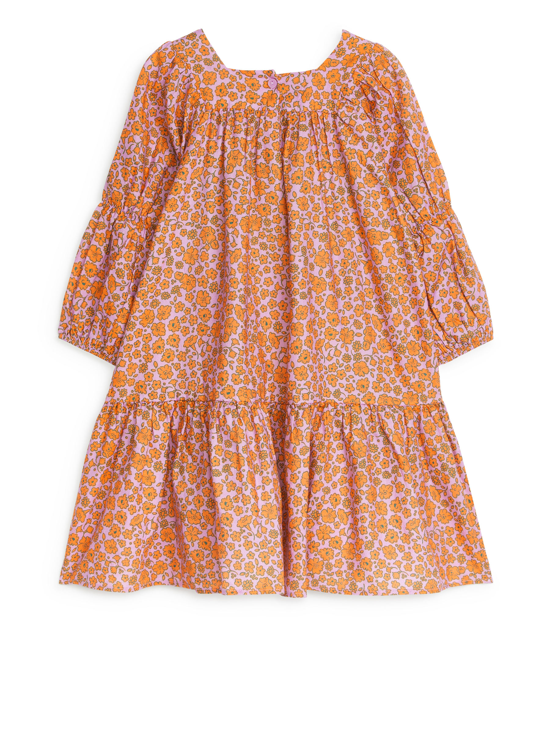 Popeline-Kleid mit Raffungen - Orange/Flieder - Relaxed Fit - Children - StillMedia/DescriptiveStillLife - 3