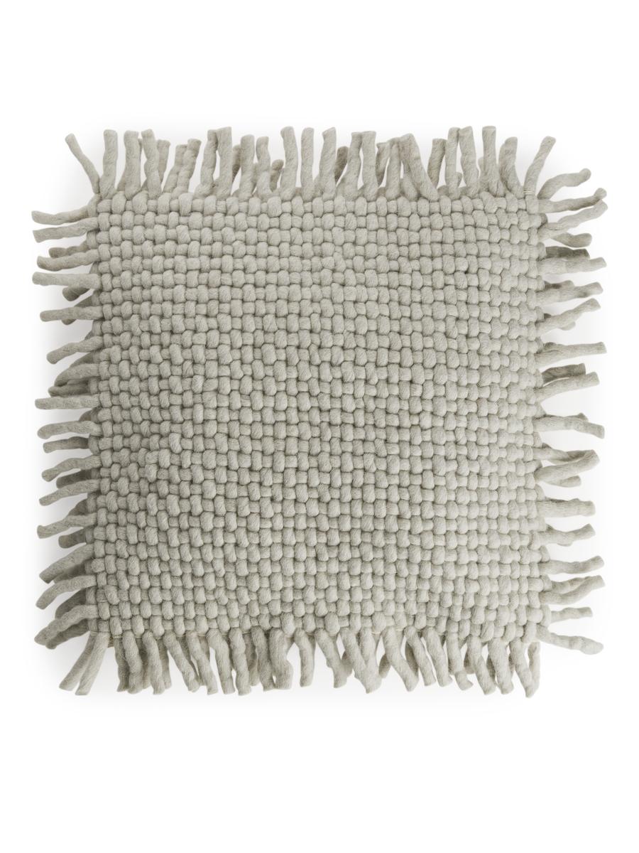 Fringed Cushion Cover 50 x 50 cm - Light Grey - Homeware - 0997570002