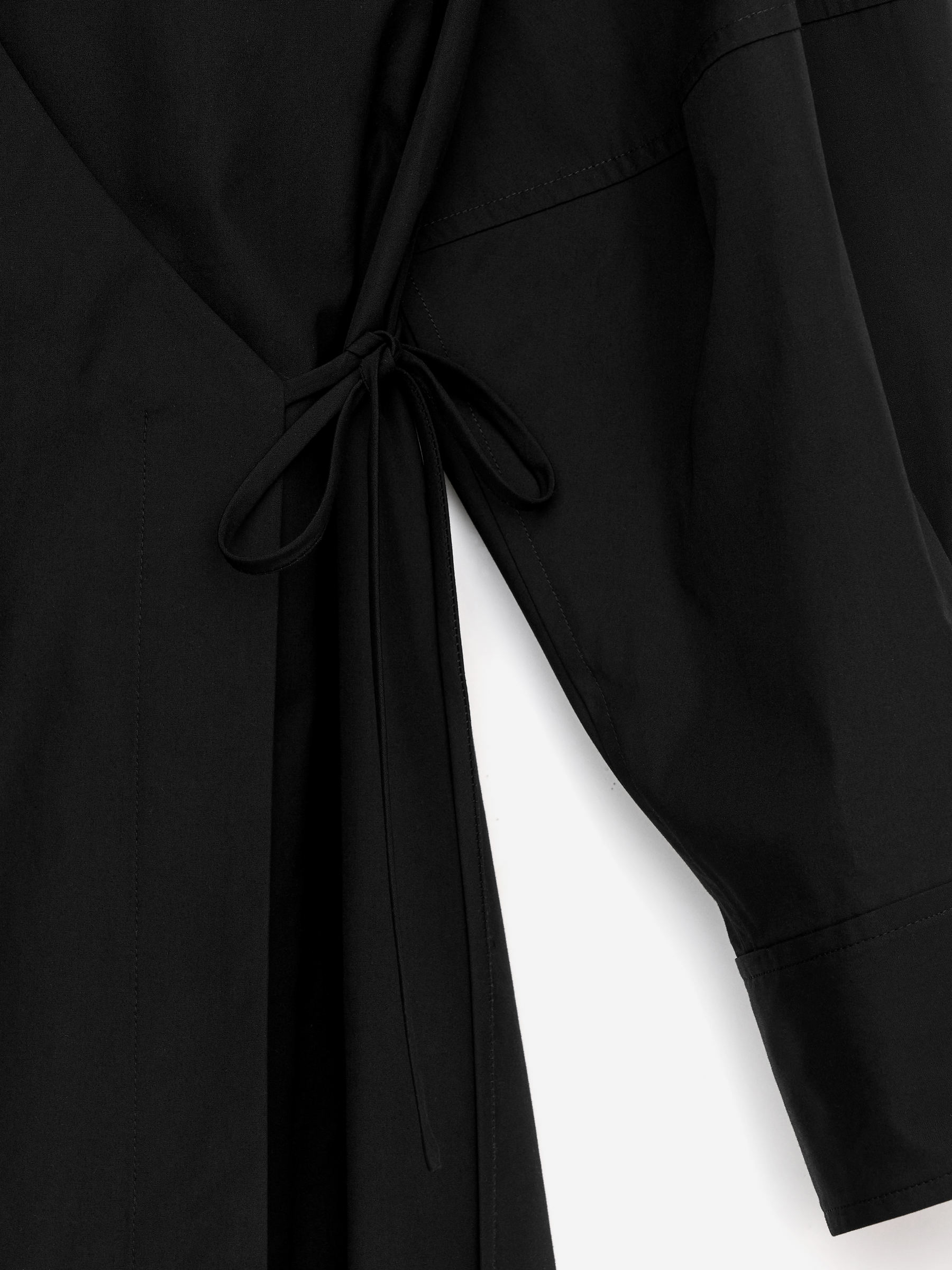 Cotton Wrap Dress - Black - Regular fit - Women - StillMedia/DescriptiveDetail - 2