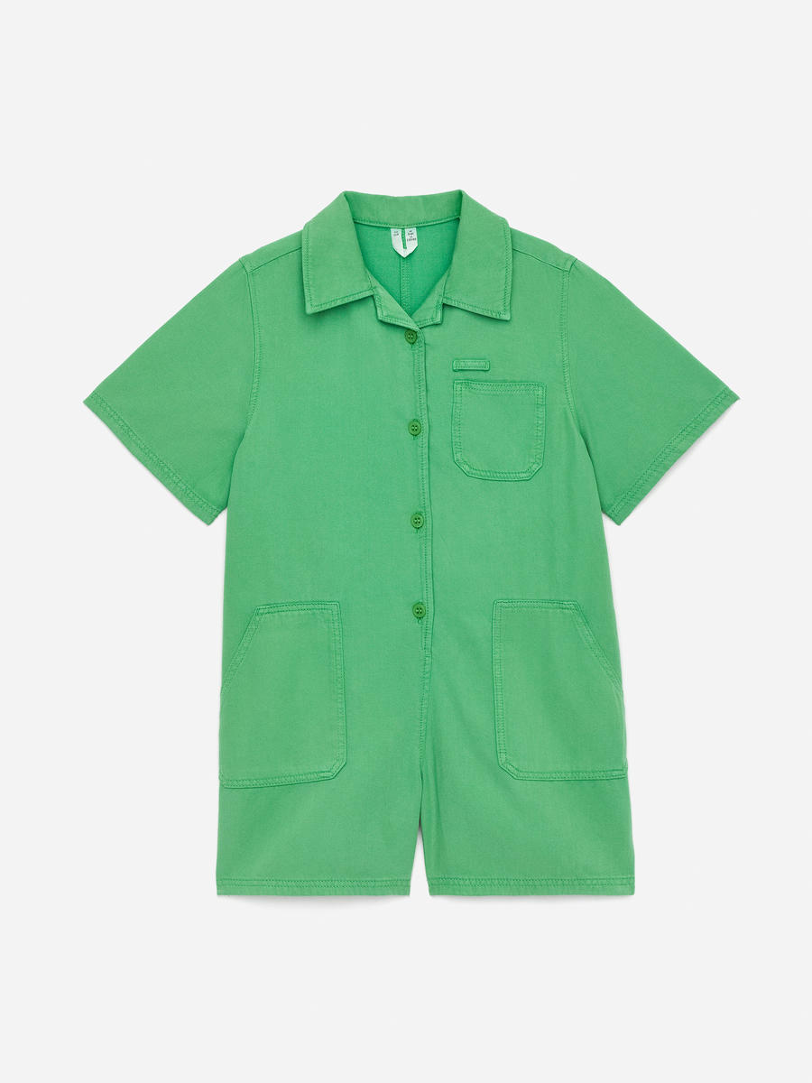 ARKET Girls  Short-Sleeve Jumpsuit Green,  size 134