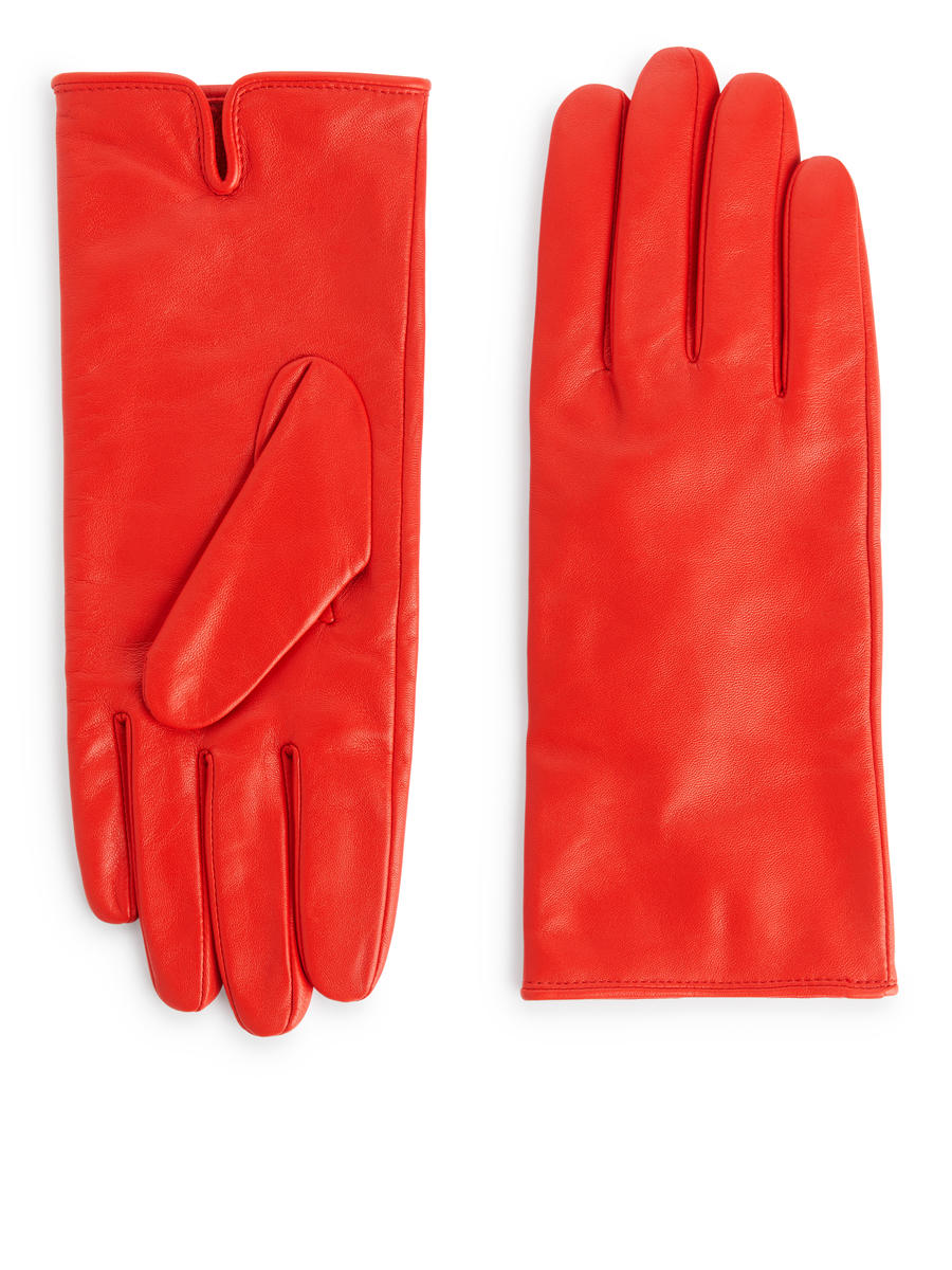 Lined Leather Gloves-#CD212A-13079