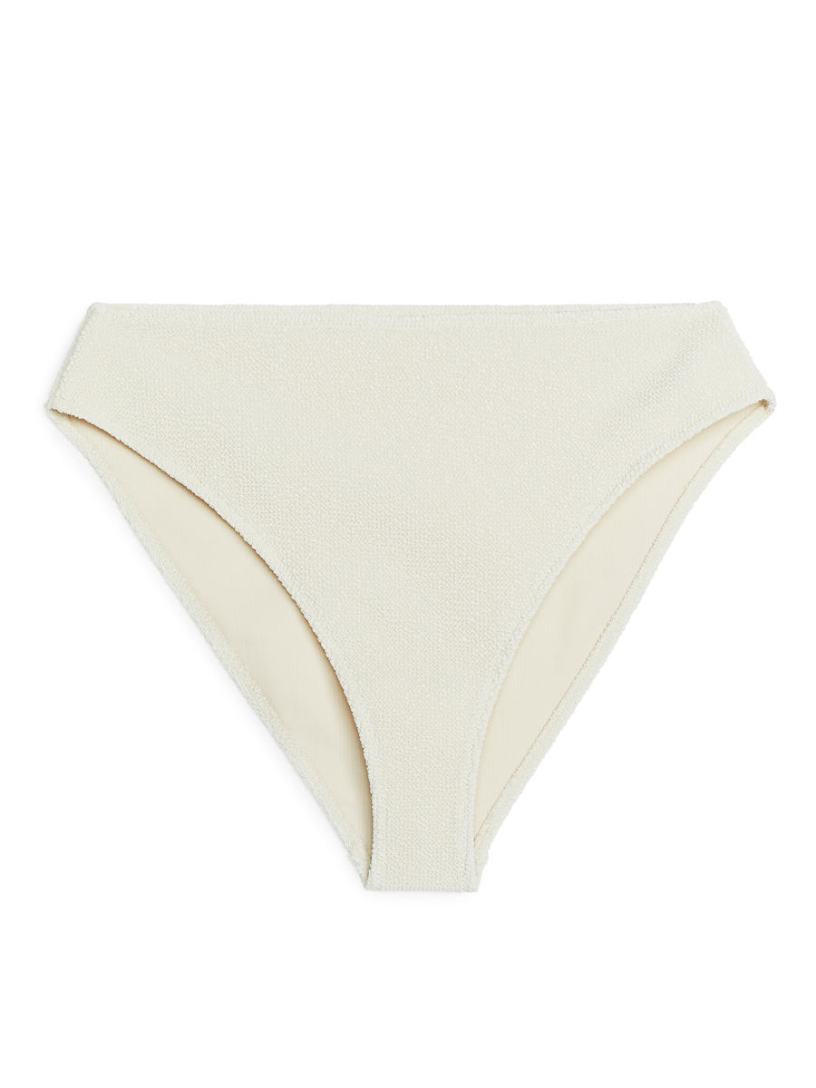 Mid Waist Crinkle Bikini Bottom-#DCD6C7-1760