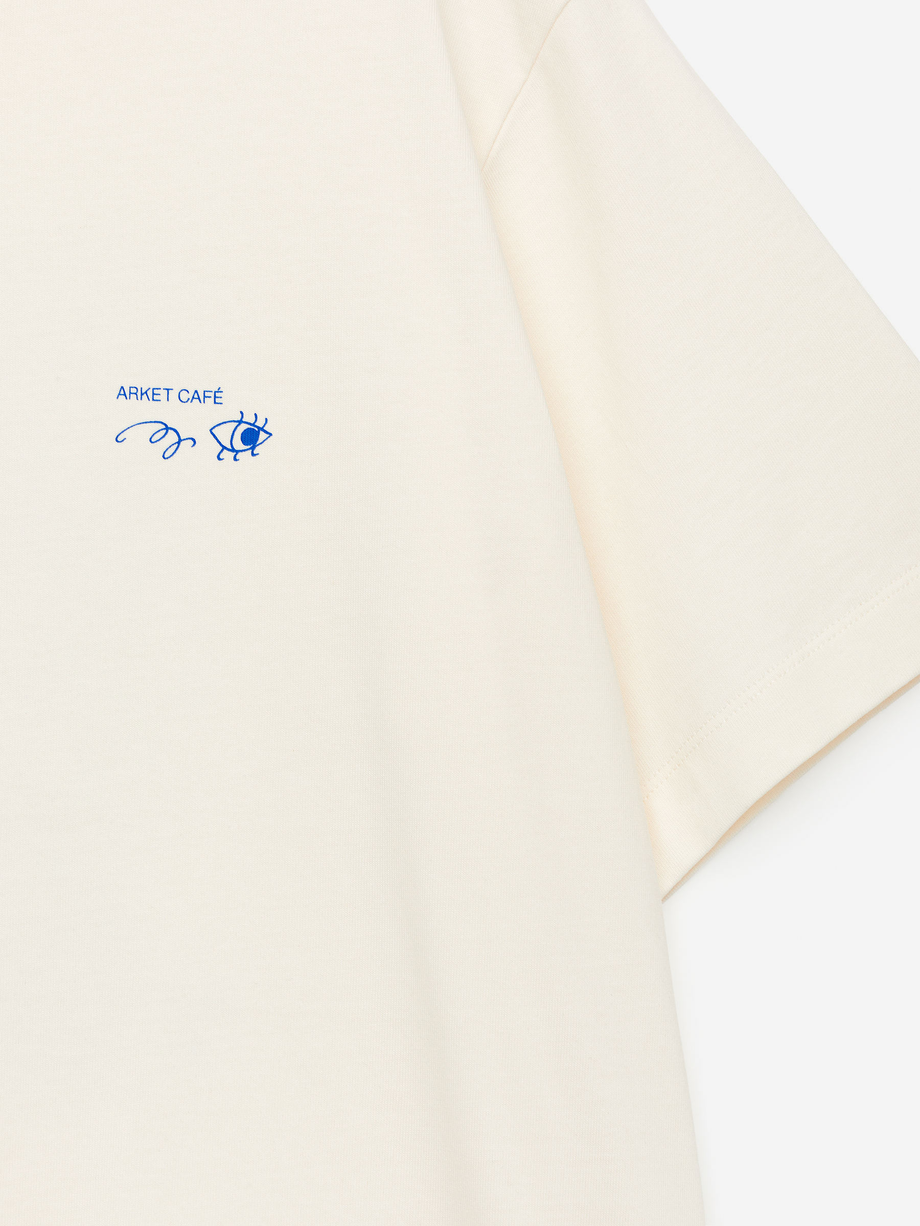 ARKET CAFÉ T-Shirt mit Print - Cremeweiß/Blau - Loose Fit - Café - StillMedia/DescriptiveDetail - 1