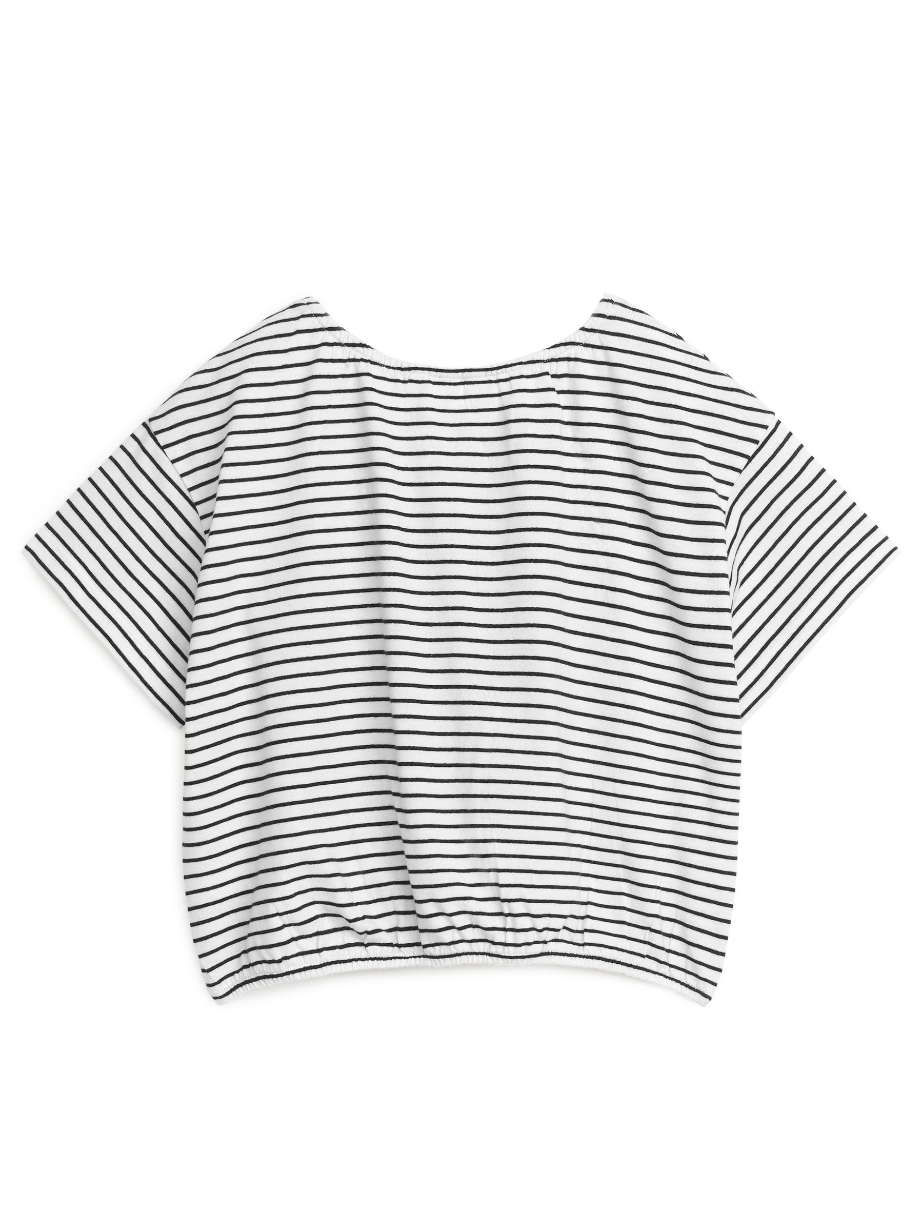 Voluminous Gathered Jersey Top - Black/Stripe - Loose fit - Children - StillMedia/DescriptiveStillLife - 2