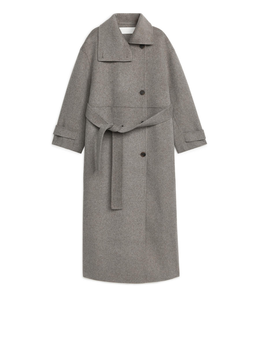 Double-Face Wool Coat-Beige-6454