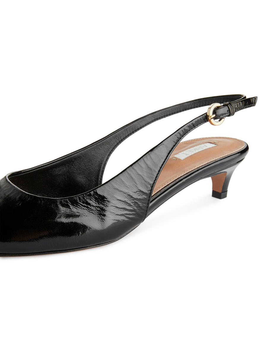 Slingback Leather Pumps - Black - Women - 1232820001