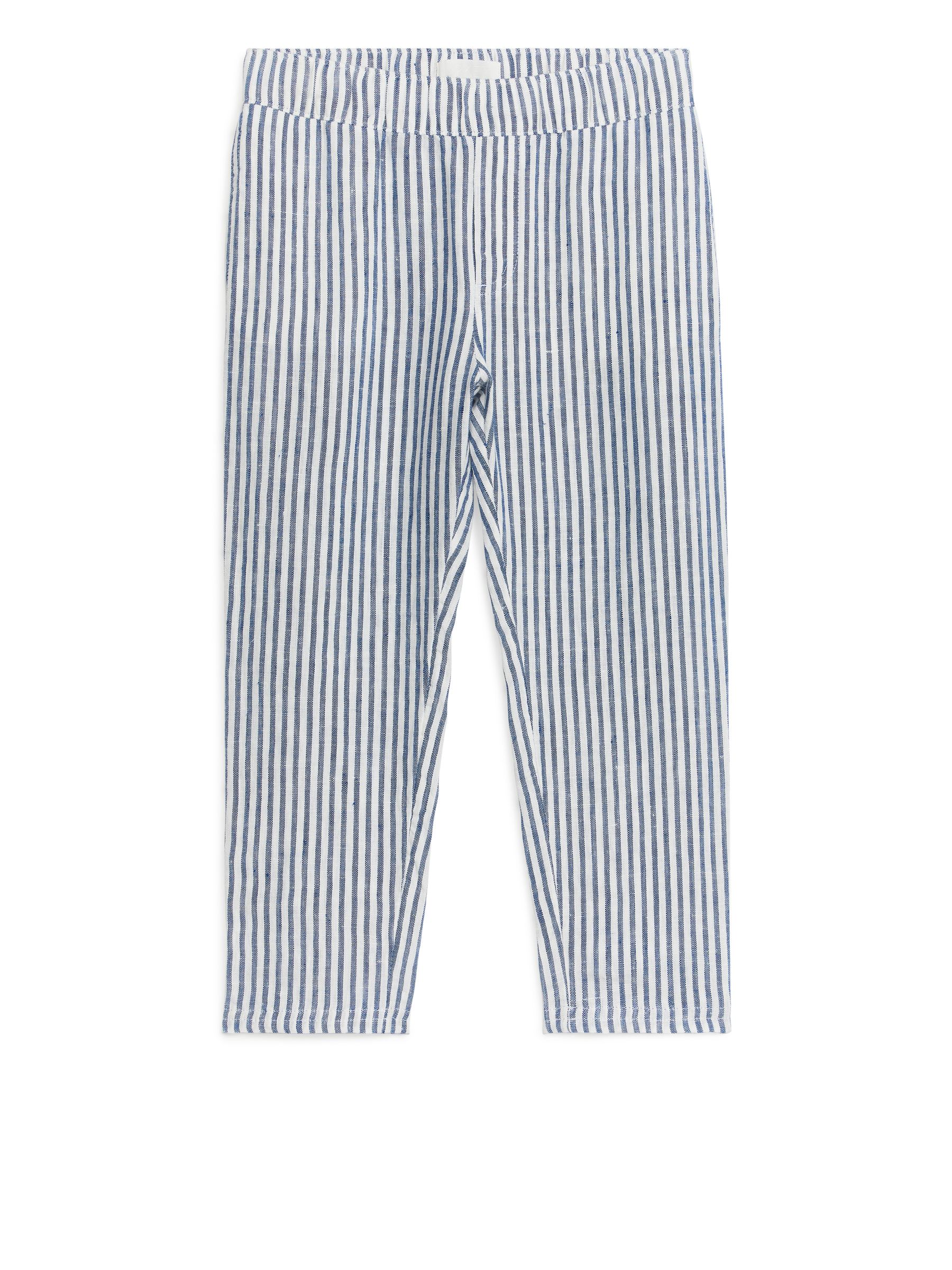 Pantaloni affusolati in misto lino - Blu/Bianco - Regular fit - Children - StillMedia/DescriptiveStillLife - 3