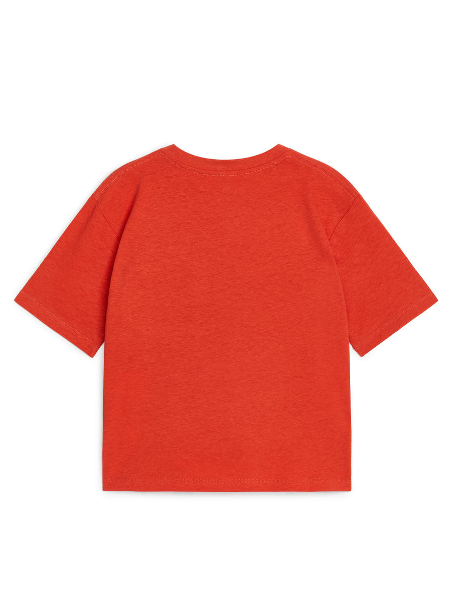 Legeres T-Shirt aus Leinenmix - Rot - Loose Fit - Children - 0987458010