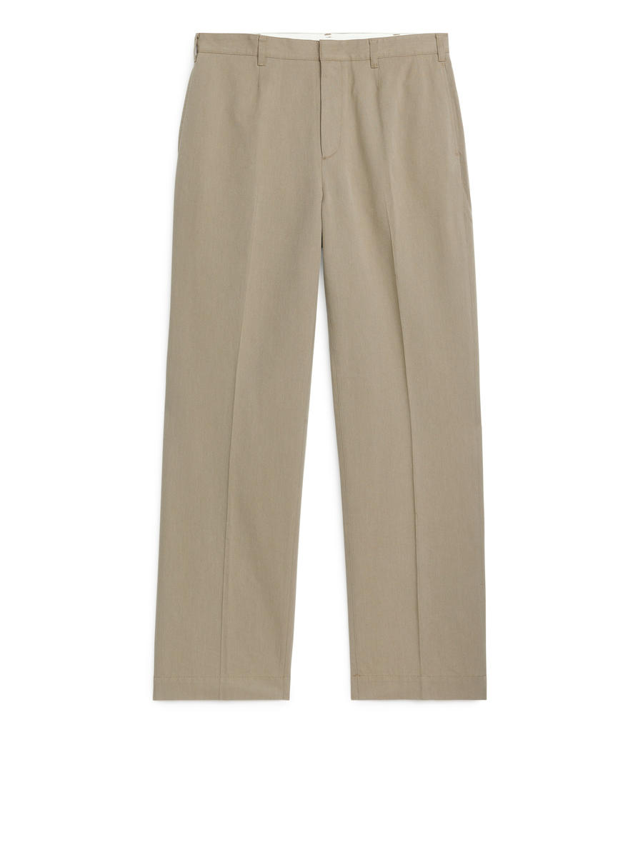 Tailored Wide-Fit Trousers-#887F70-7506