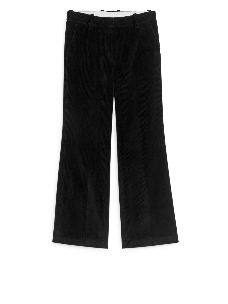 Flared Corduroy Trousers-#272628-2399