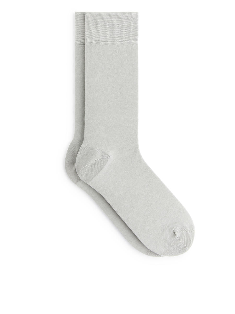 Merzerisierte Baumwollsocken-#A2A3A3-12695