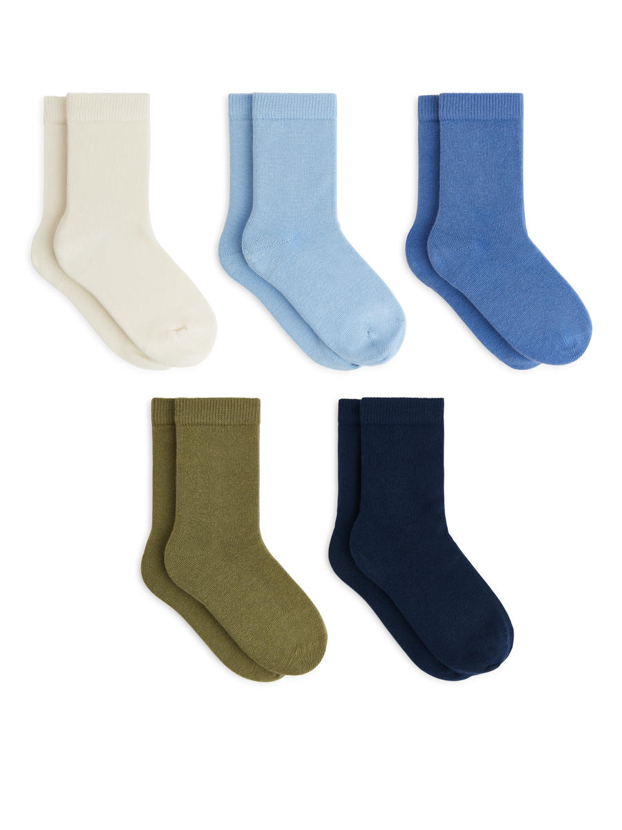 Baumwollsocken, 5er-Pack-#A3BBE0-5814