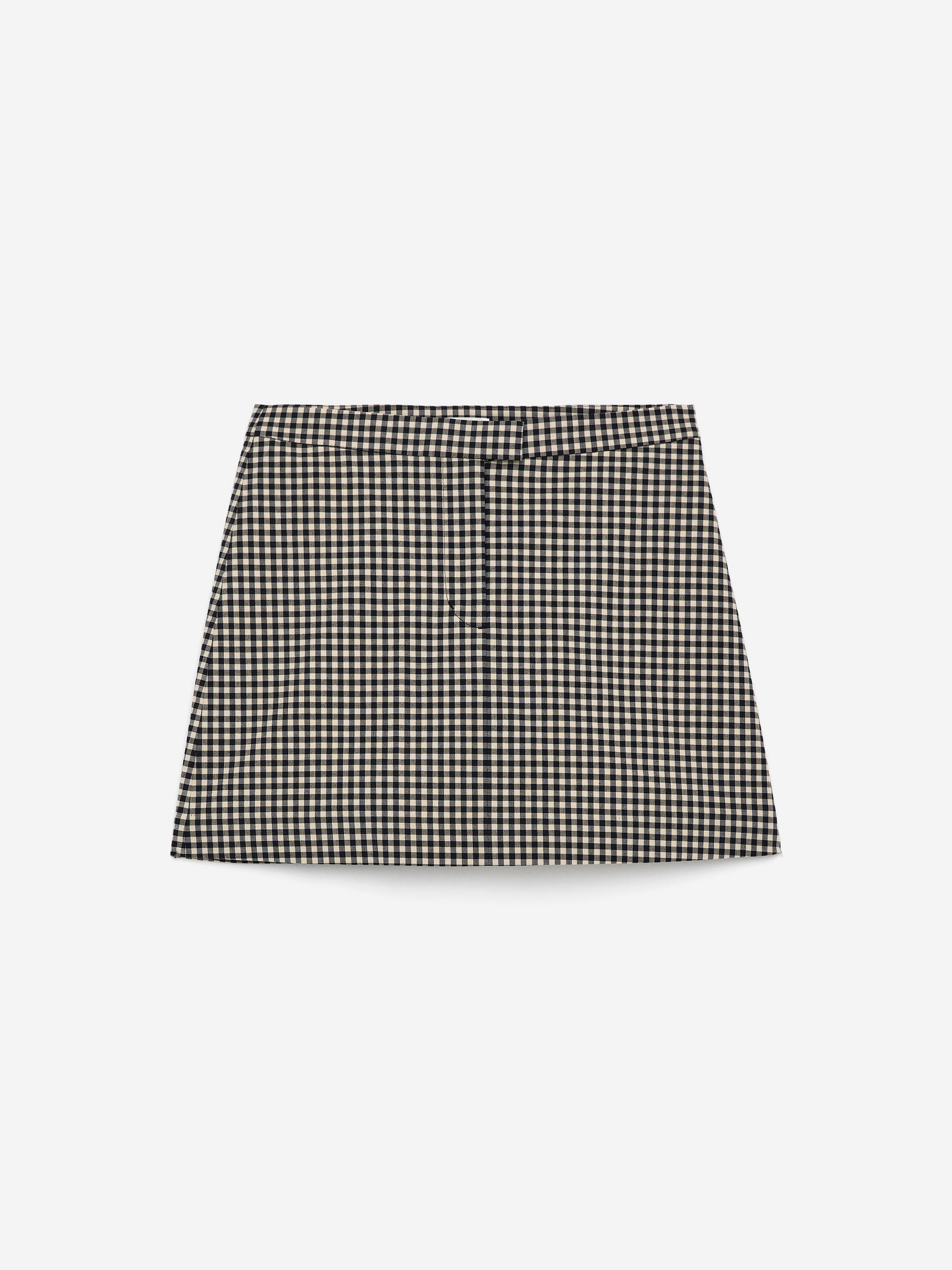Mini Gingham Skirt-#0A041F-15650