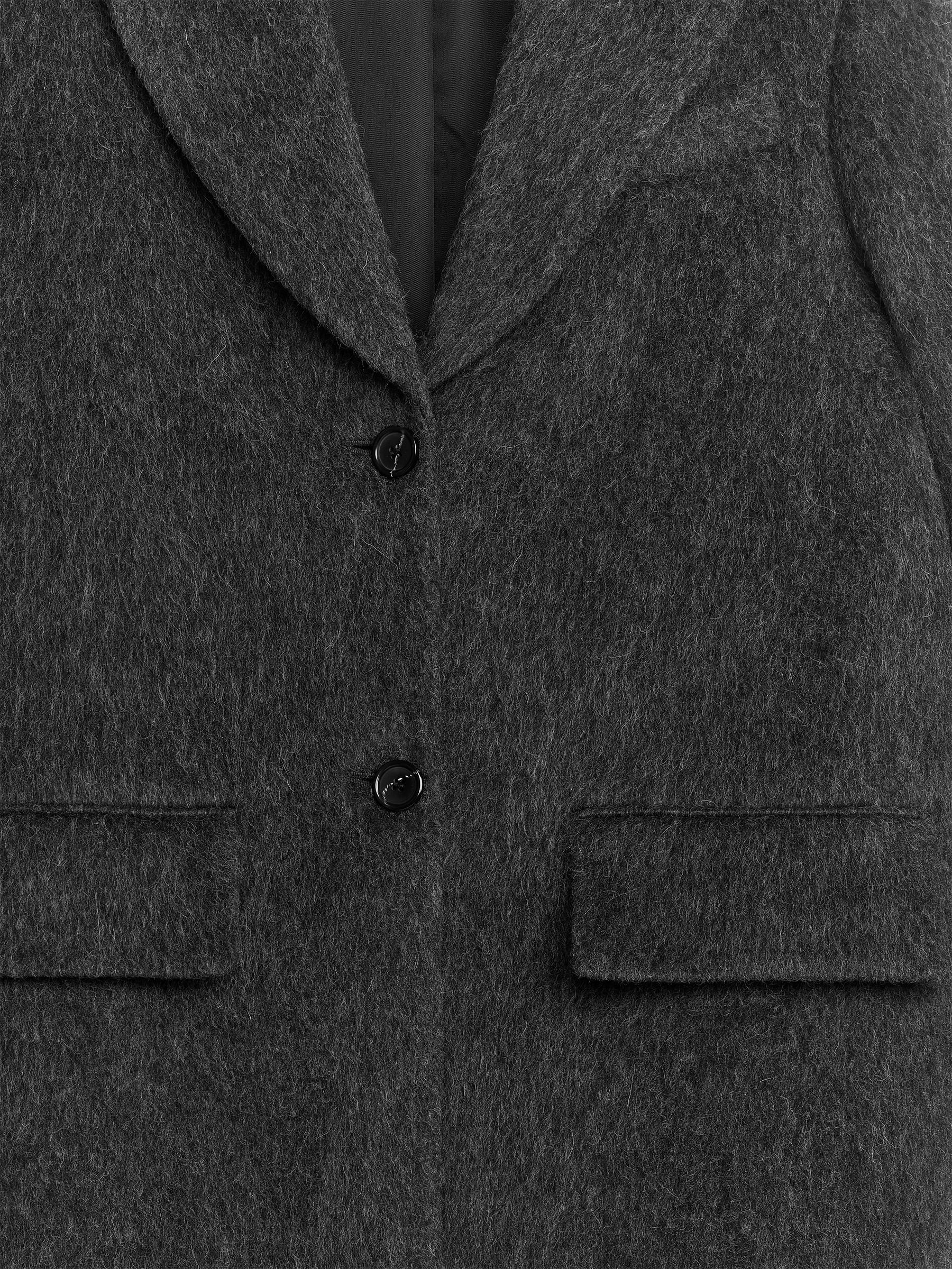 Langer Wollmantel - Dunkelgrau - Regular Fit - Women - StillMedia/DescriptiveDetail - 1