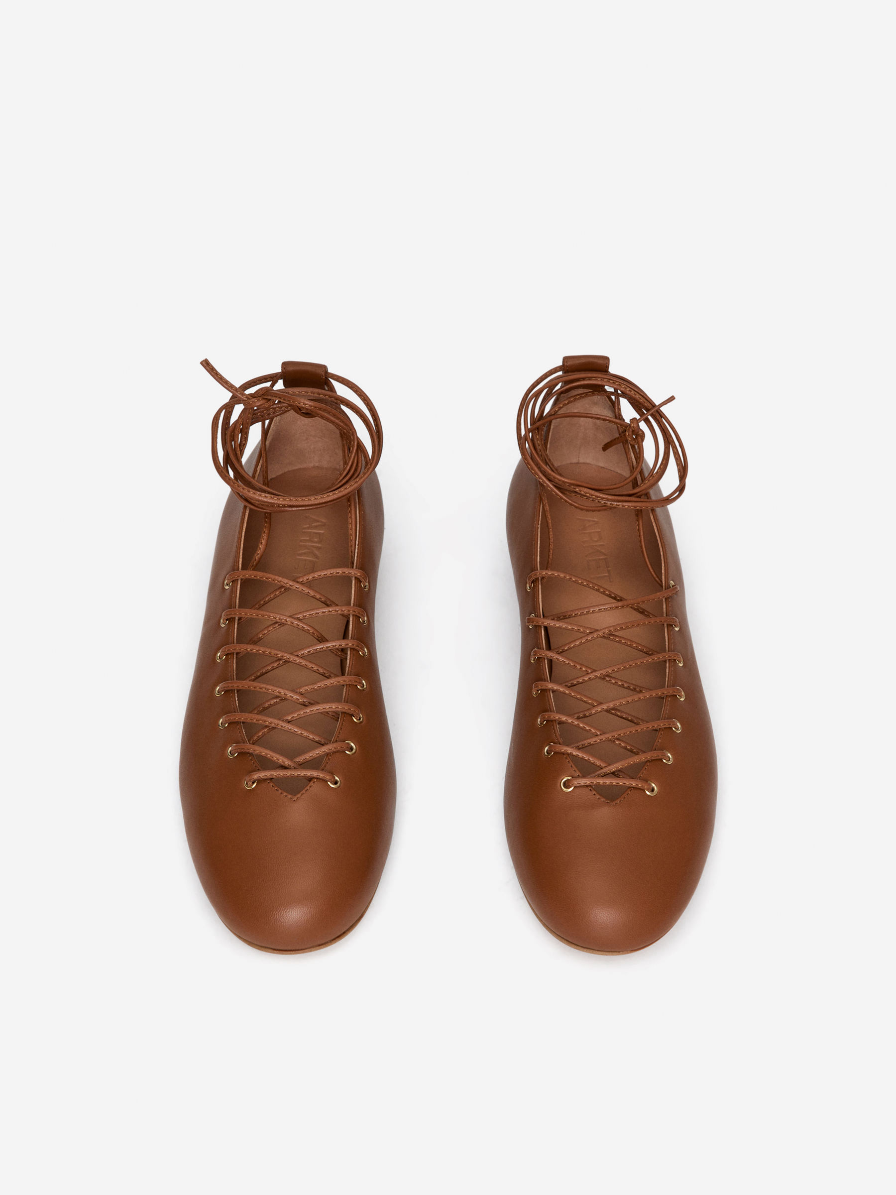 Lace Up Ballerinas - Cognac - Women - StillMedia/DescriptiveStillLife - 5