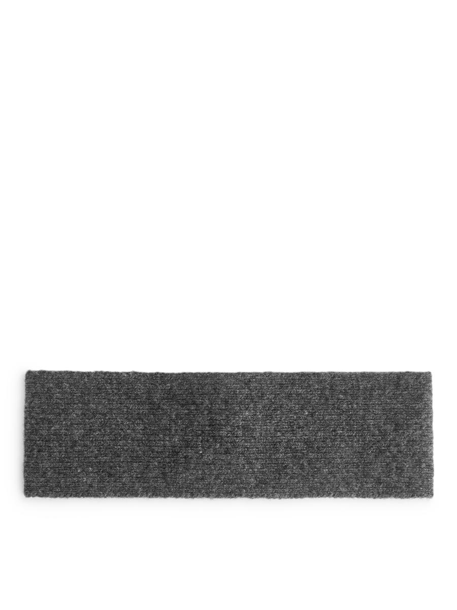 Knitted Wool Headband-Grey-13057