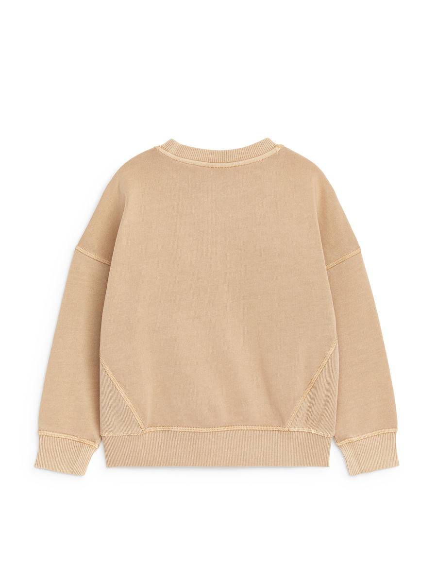 Relaxed Cotton Sweatshirt-#C1AC93-11598