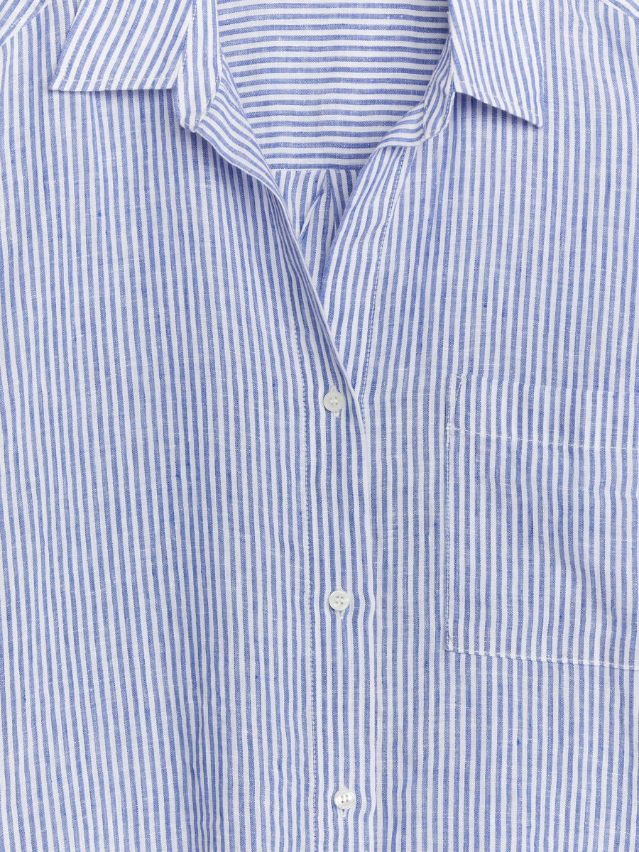 Linen Resort Shirt-#3B4EA3-4810