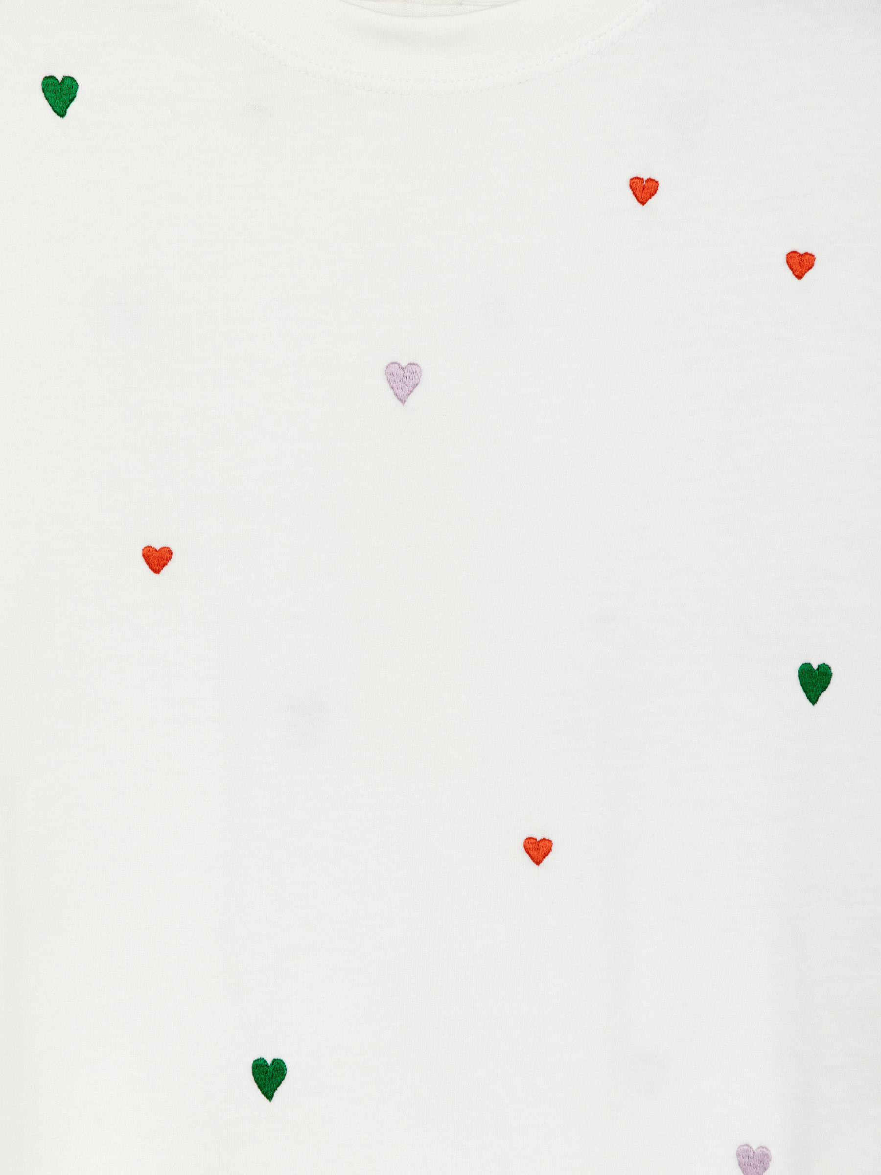 Embroidered T-Shirt - White/Hearts - Regular fit - Children - StillMedia/DescriptiveDetail - 1