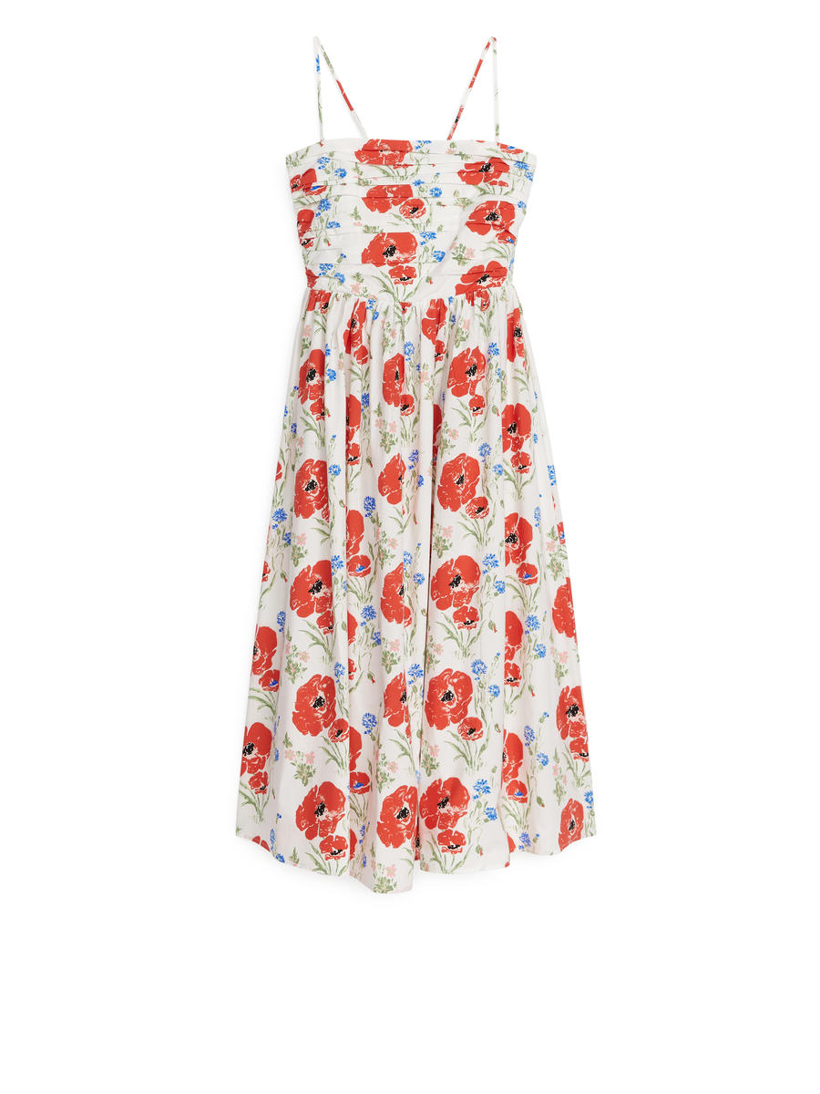 Printed Midi Dress - White/Red - Slim fit - Women - 1231918001